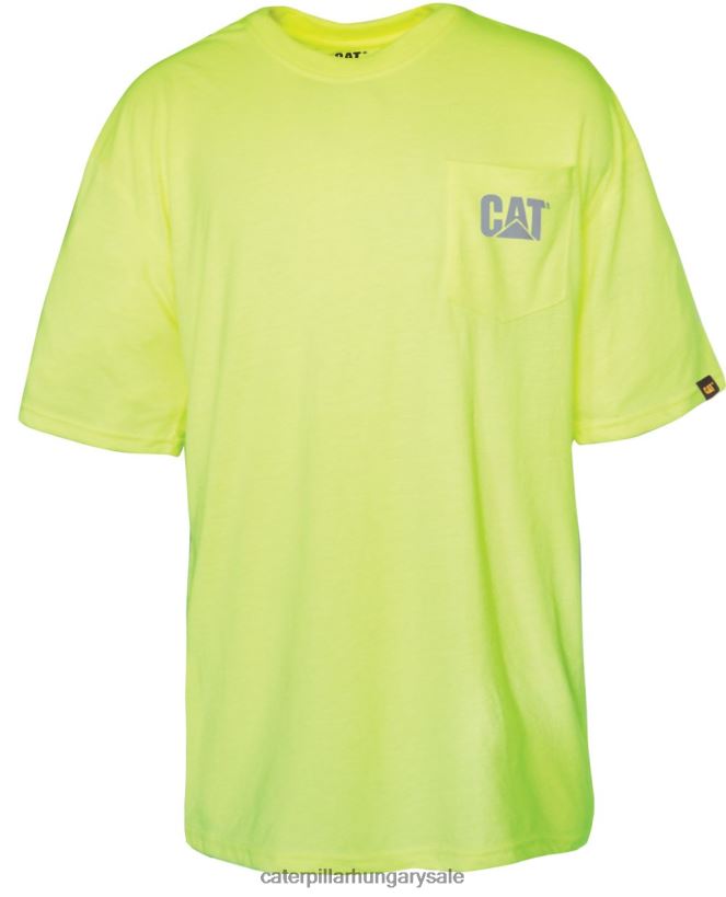HU Caterpillar férfiak hi-vis védjegyű zsebpóló férfi sárga F4P68D215 | felsők és felsőruházat