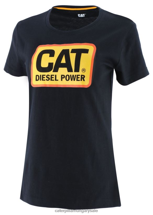 HU Caterpillar nők diesel power póló fekete F4P68D314 | felsők és felsőruházat
